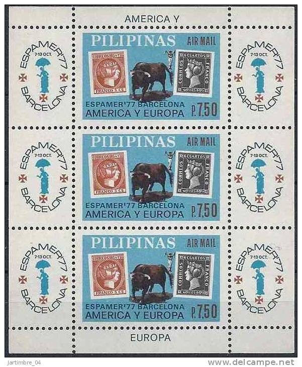 1977 PHILIPPINES BF 11** Taureau, Timbre Sur Timbre - Filippine