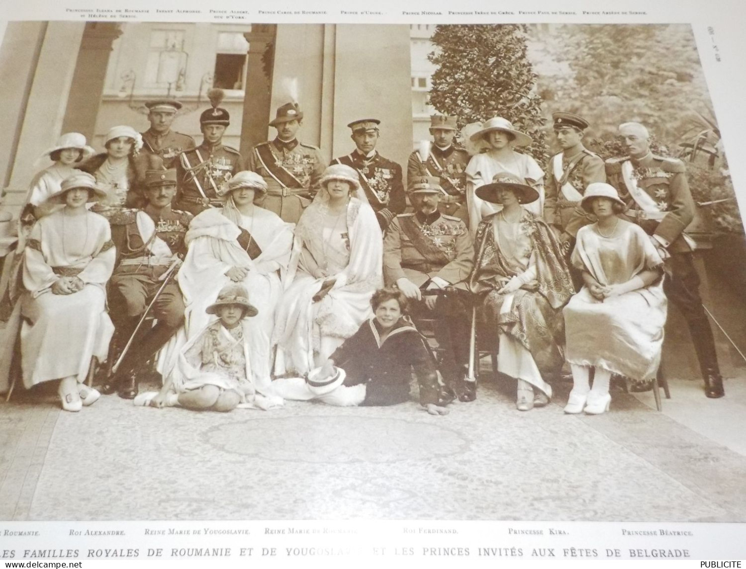 PHOTO  FAMILLE ROYALE ROUMAINIE ET YOUGOSLAVIE 1922 - Non Classés