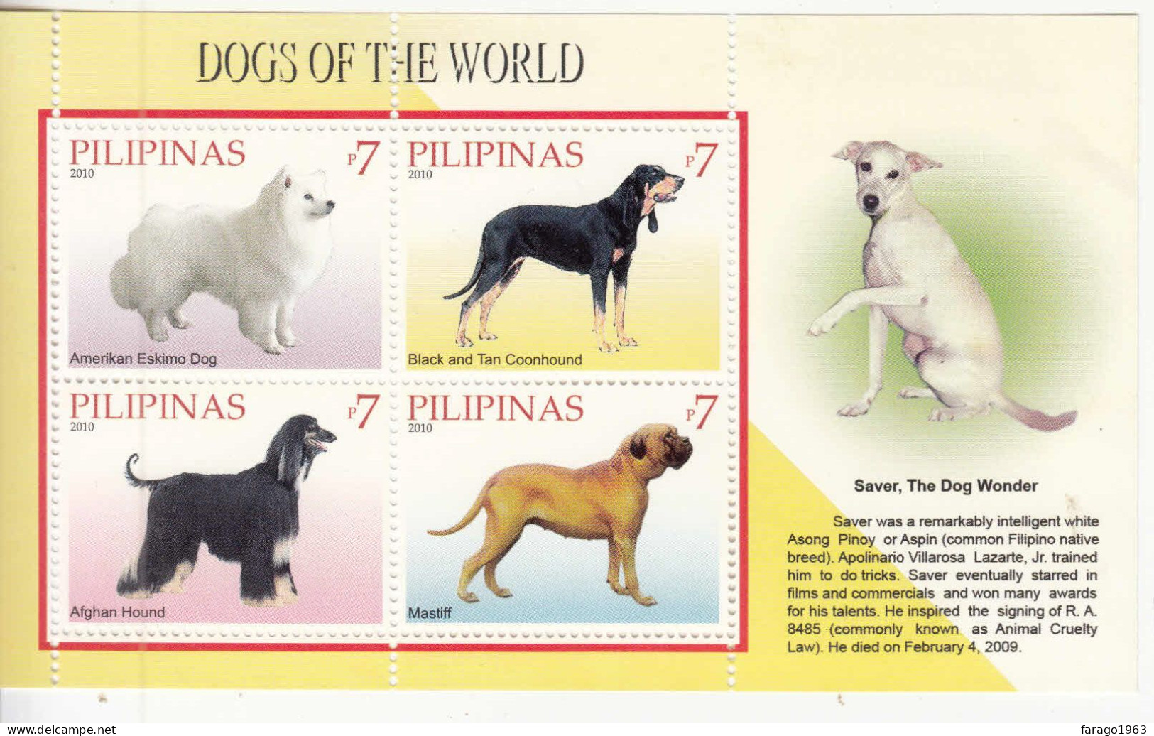 2010 Philippines Dogs Of The World Souvenir Sheet  MNH - Philippines
