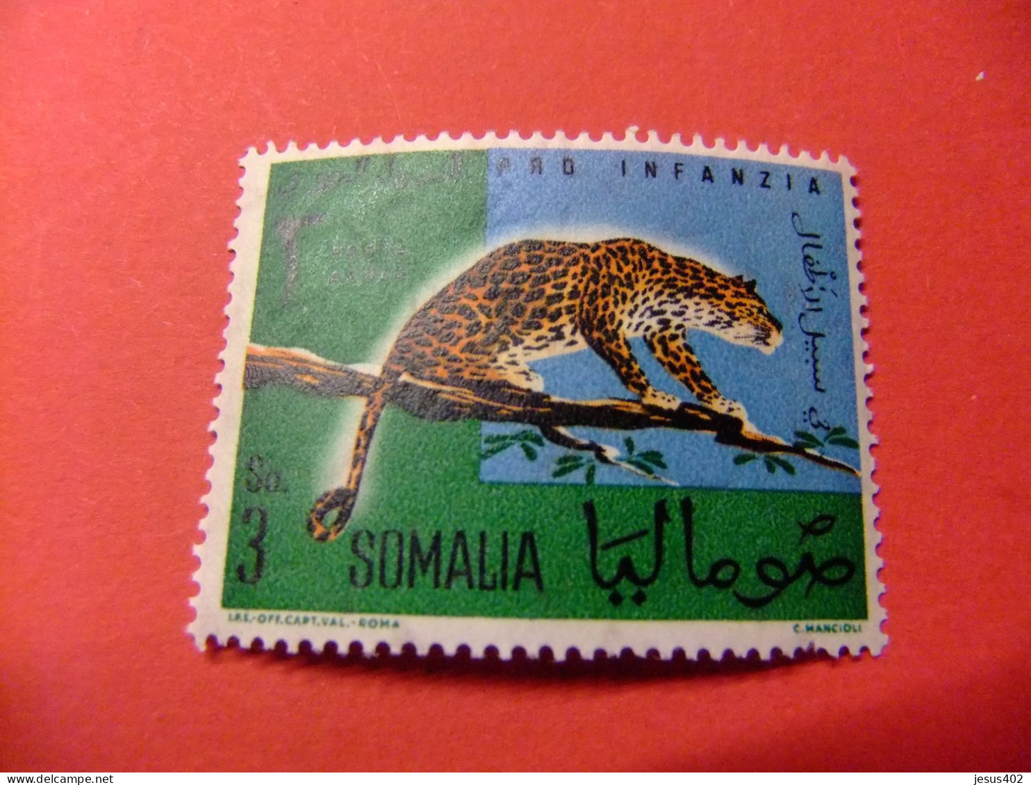 51 SOMALIE REPUBLICA SOMALIA 1960 LEOPARD LEOPARDO YVERT PA 7 ** MNH - Somalie (1960-...)