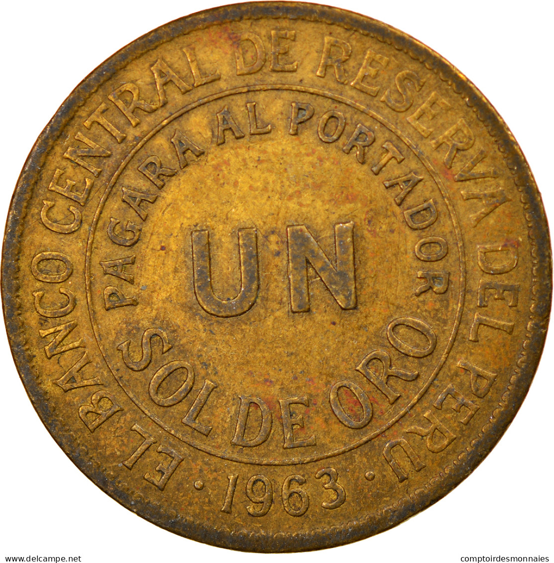 Monnaie, Pérou, Sol, 1963, Lima, TTB, Laiton, KM:222 - Pérou