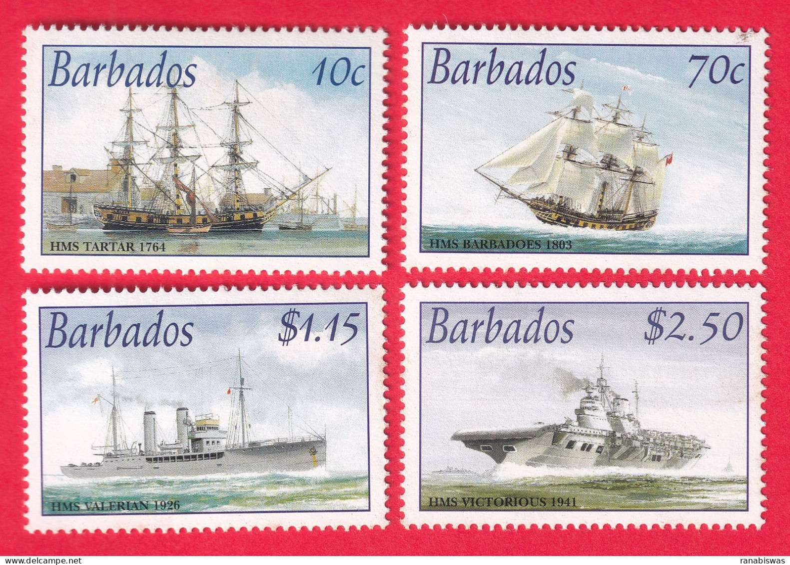 BARBADOS STAMPS, SET OF 4, SHIPS, MNH - Barbados (1966-...)