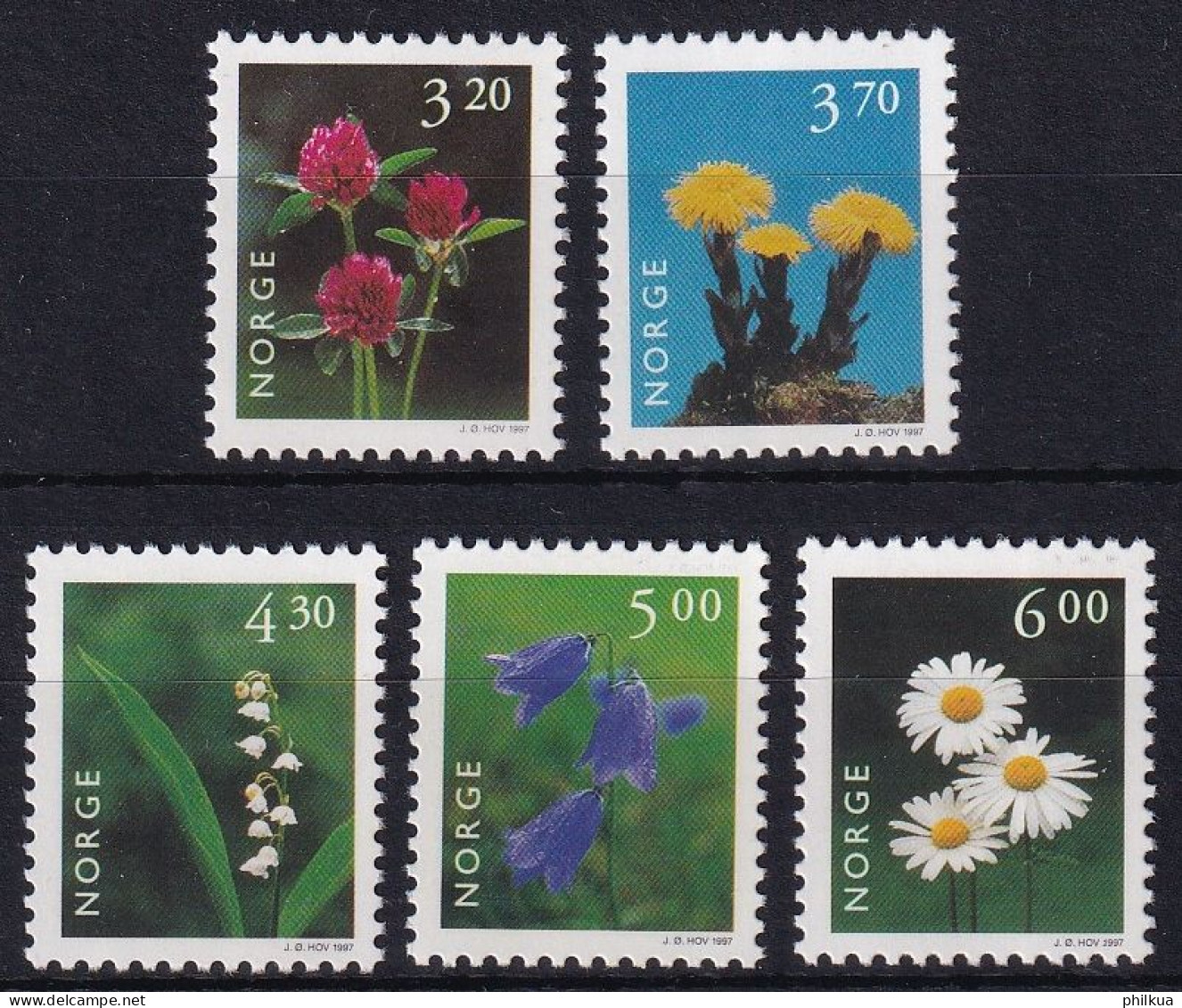 MiNr. 1230 - 1234 Norwegen       1997, 2. Jan. Freimarken: Einheimische Pflanzen - Postfrisch/**/MNH - Neufs