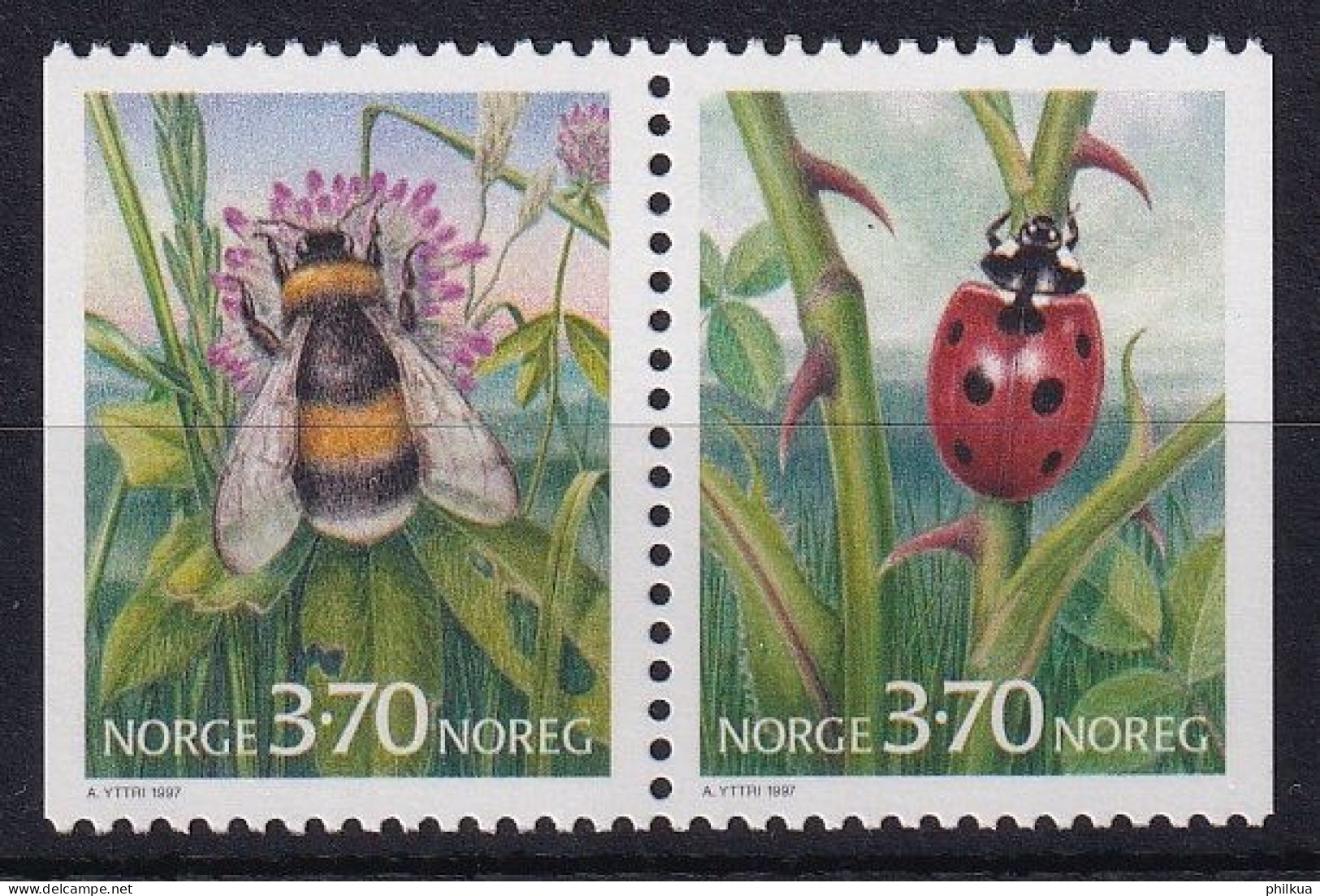 MiNr. 1235 - 1236 Norwegen       1997, 2. Jan. Freimarken: Insekten - Postfrisch/**/MNH - Neufs