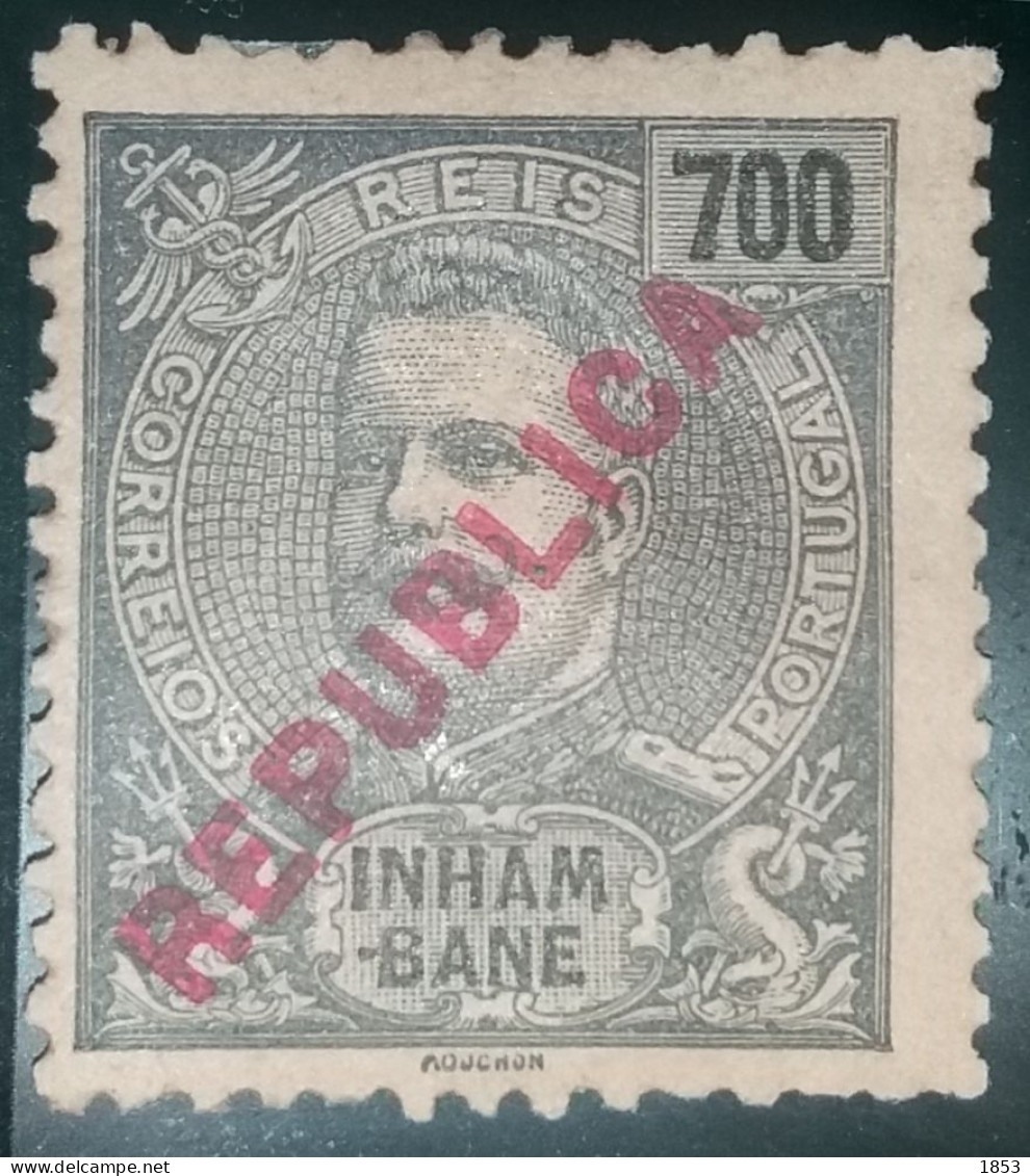 1917 - D.CARLOS I, COM SOBRECARGA  "REPUBLICA" LOCAL - CE101(30) - Inhambane