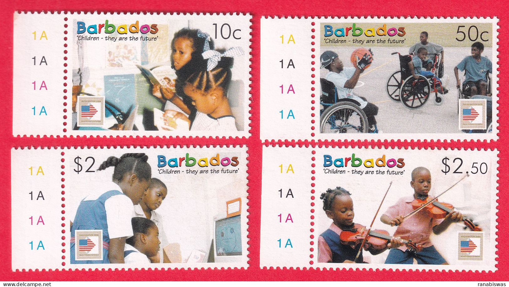 BARBADOS STAMPS, SET OF 4, CHILDREN, MNH - Barbades (1966-...)