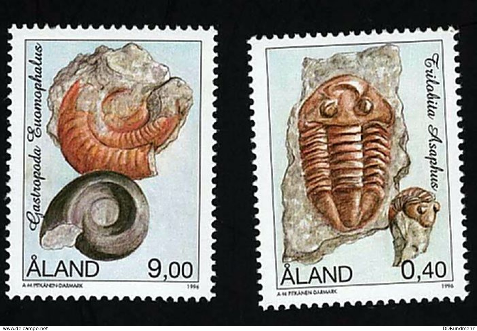 1996 Fossilien  Michel AX 117 - 118 Stamp Number AX 85 - 86 Yvert Et Tellier AX 118 - 119 Xx MNH - Ålandinseln