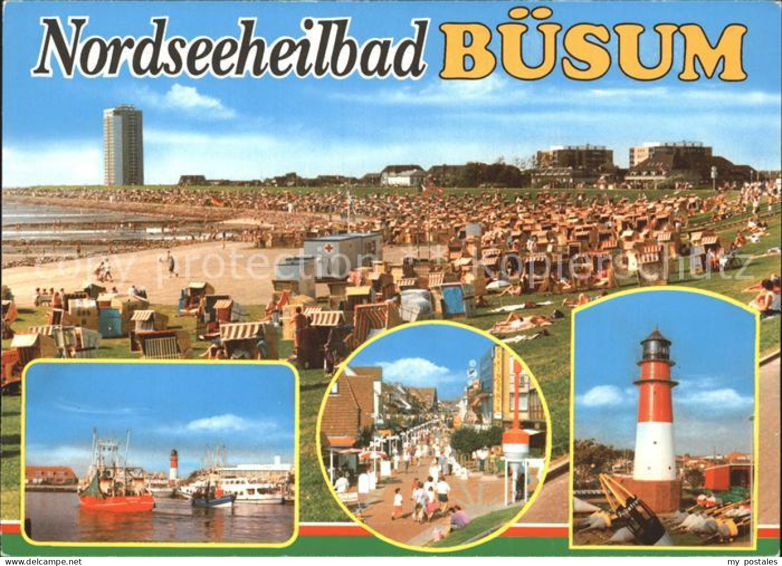 72242048 Buesum Nordseebad Hafen Leuchtturm Strand Buesum - Buesum