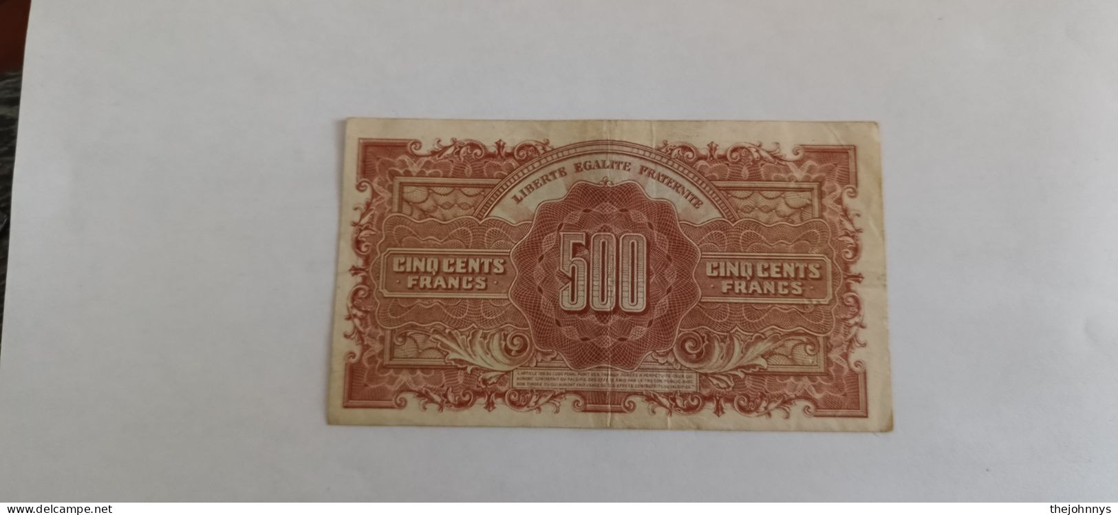 Billet 500 Francs Tresor - 1947 Tesoro Francés