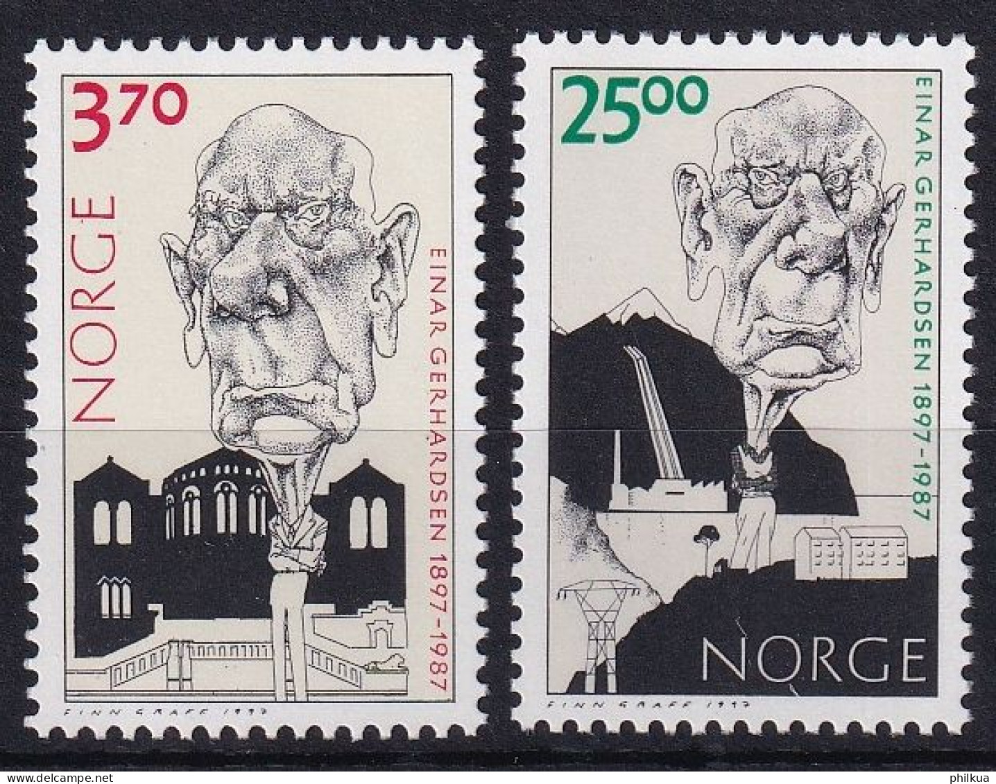 INr. 1259 - 1260 Norwegen       1997, 6. Juni. 100. Geburtstag Von Einar Gerhardsen - Postfrisch/**/MNH - Neufs