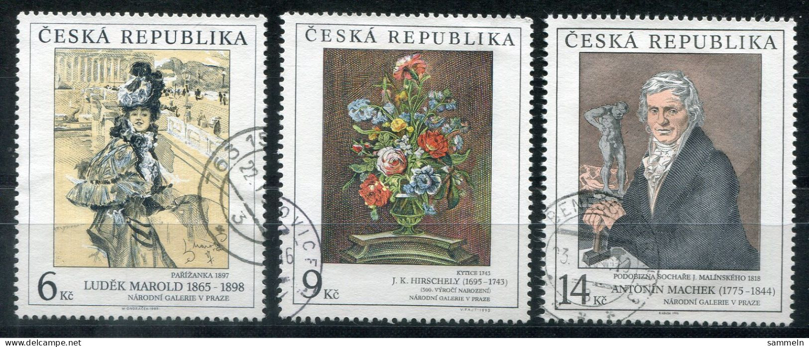 TSCHECHISCHE REPUBLIK 96-98 Canc. - Gemälde, Paintings, Peintures - CZECH REPUBLIC / RÉPUBLIQUE TCHÈQUE - Usados