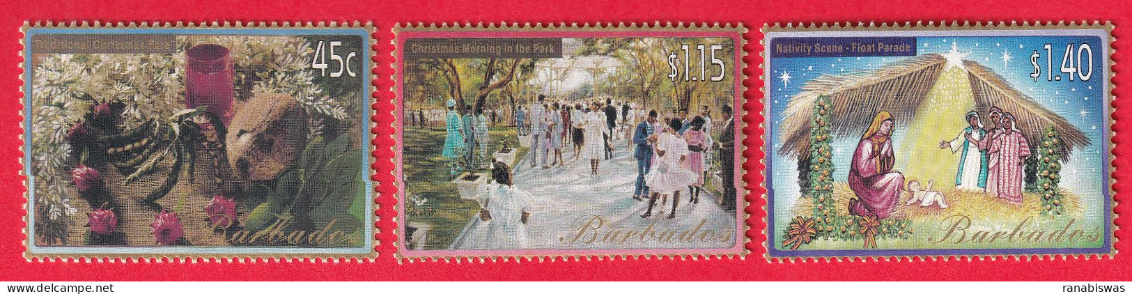 BARBADOS STAMPS, SET OF 3, CHRISTMAS, MNH - Barbades (1966-...)