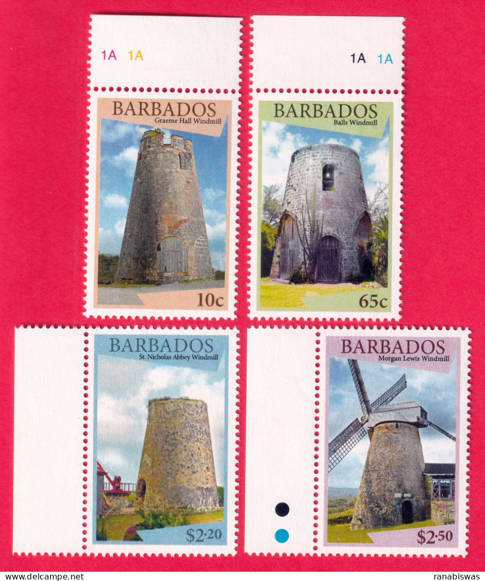 BARBADOS STAMPS, SET OF 4, WINDMILL MNH - Barbades (1966-...)