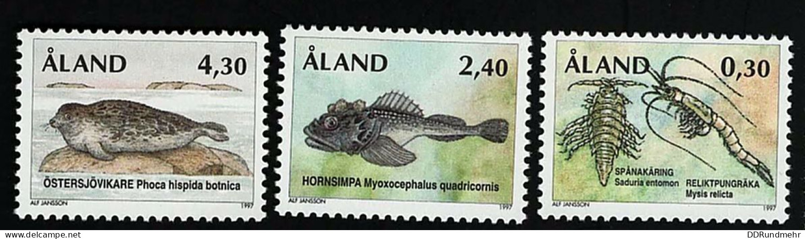 1997 Tierwelt Michel AX 124 - 126 Stamp Number AX 84 - 86 Yvert Et Tellier AX 120 - 122 Xx MNH - Ålandinseln