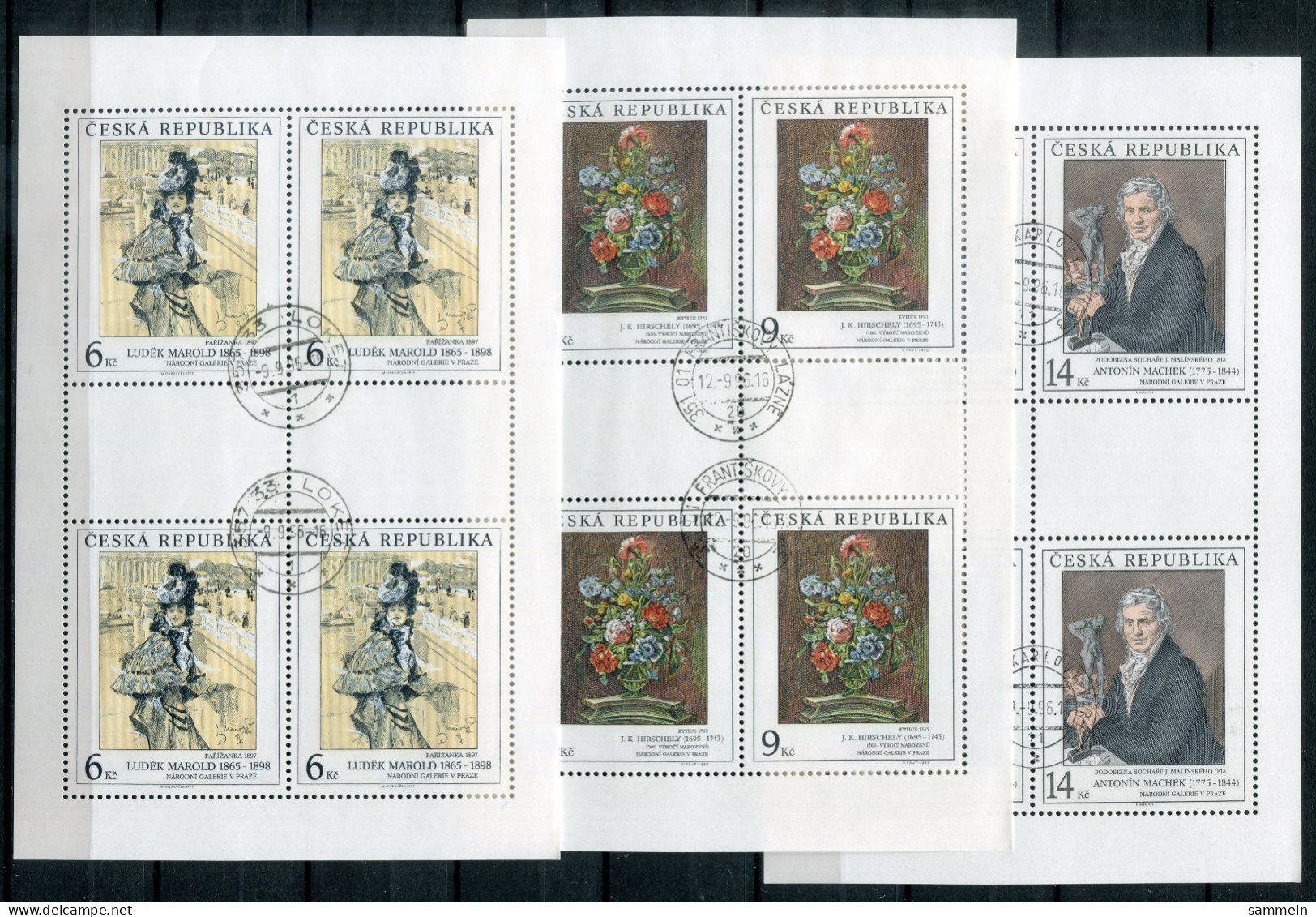 TSCHECHISCHE REPUBLIK 96-98 KB (3) Canc. - Gemälde, Paintings, Peintures - CZECH REPUBLIC / RÉPUBLIQUE TCHÈQUE - Used Stamps