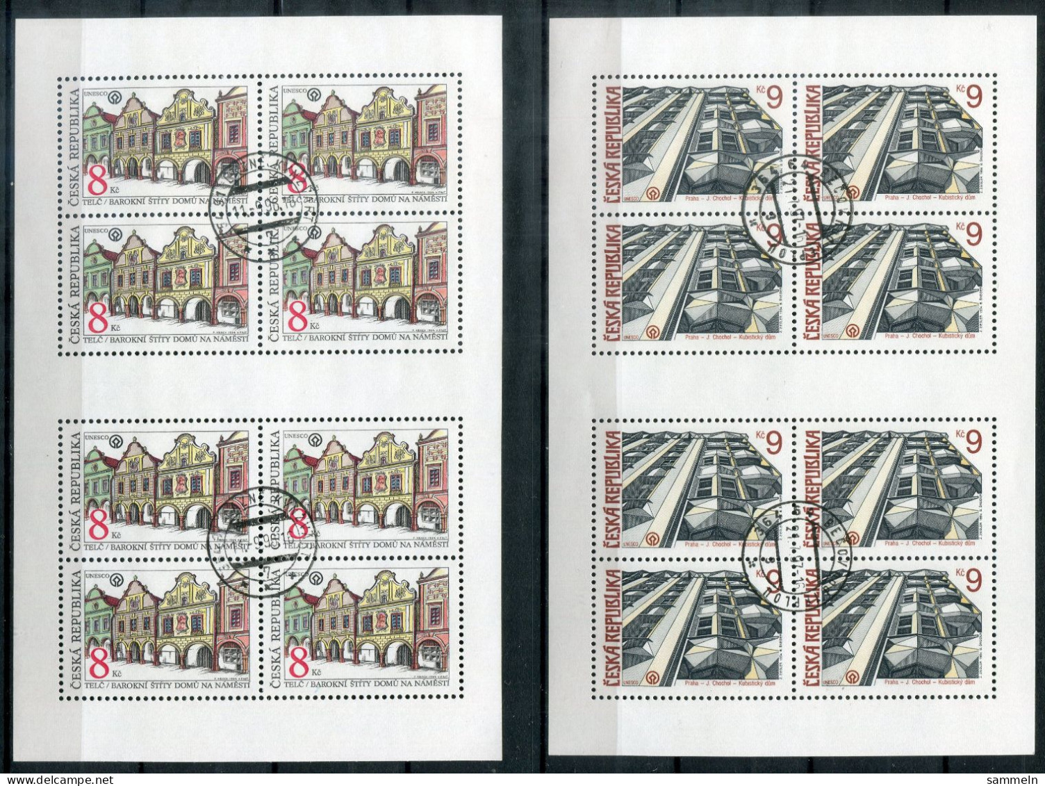TSCHECHISCHE REPUBLIK 39-40 KB (2) Canc. - Telc, Prag - CZECH REPUBLIC / RÉPUBLIQUE TCHÈQUE - Used Stamps