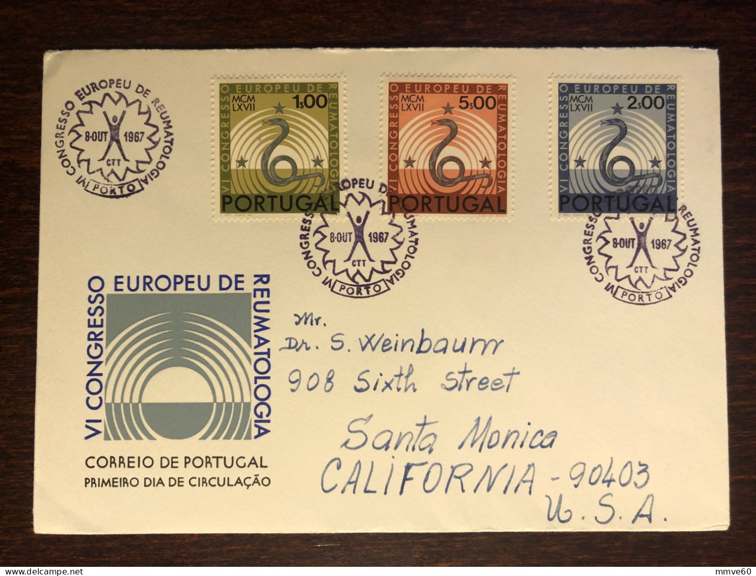 PORTUGAL FDC COVER 1967 YEAR RHEUMATISM RHEUMA HEALTH MEDICINE STAMPS - FDC