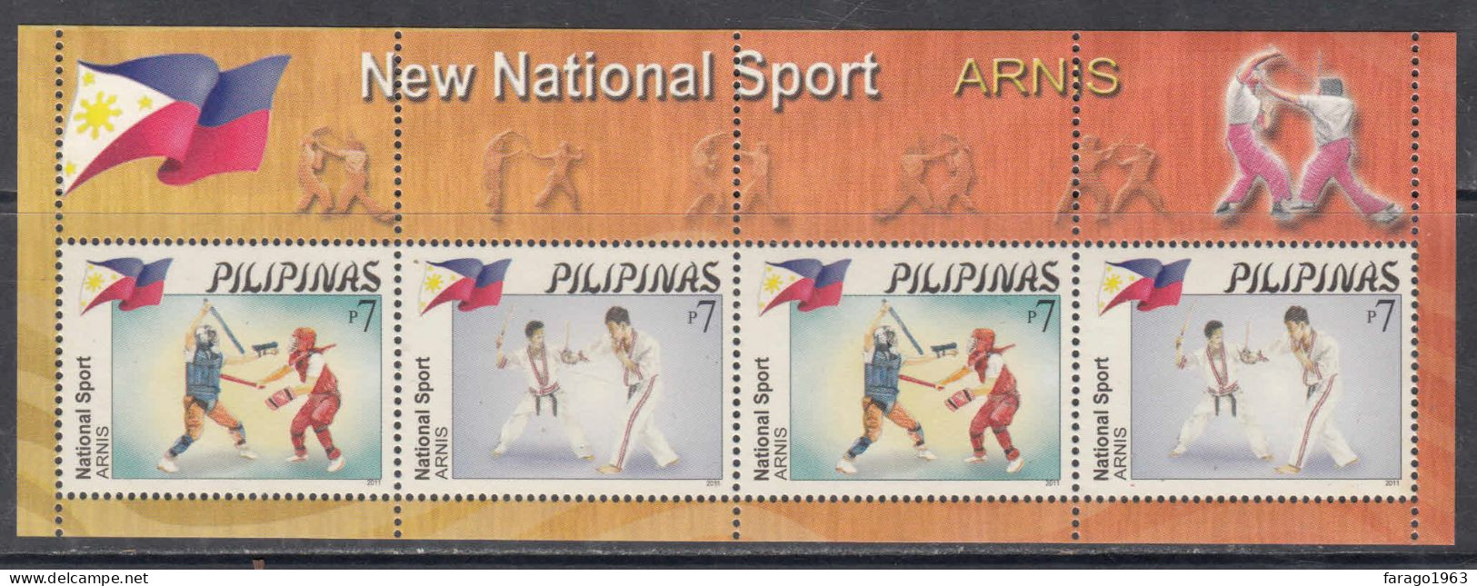 2011 Philippines ARNIS New National Sport  Souvenir Sheet MNH - Philippines