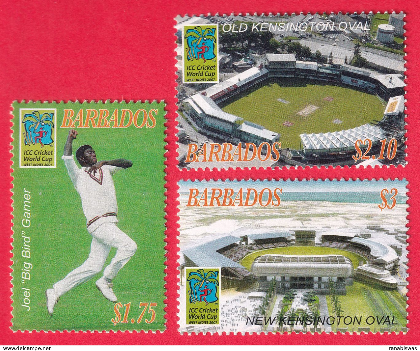 BARBADOS STAMPS 2007, SET OF 3, CRICKET, SPORTS, MNH - Barbados (1966-...)