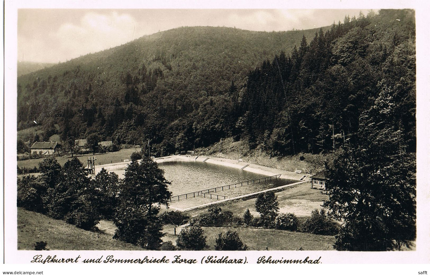 AK Walkenried, OT Zorge, Schwimmbad Um 1940 - Oberharz