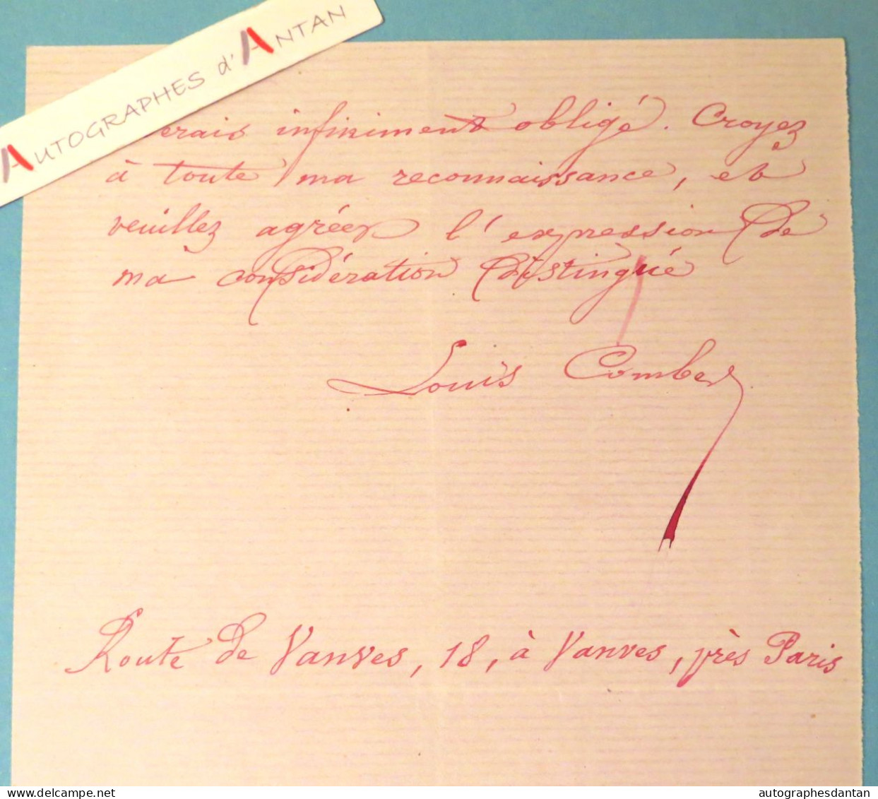● L.A.S 1864 Louis COMBES Politique Journaliste Historien - Charavay - Vierges De VERDUN - VANVES - Lettre Autographe - Politico E Militare