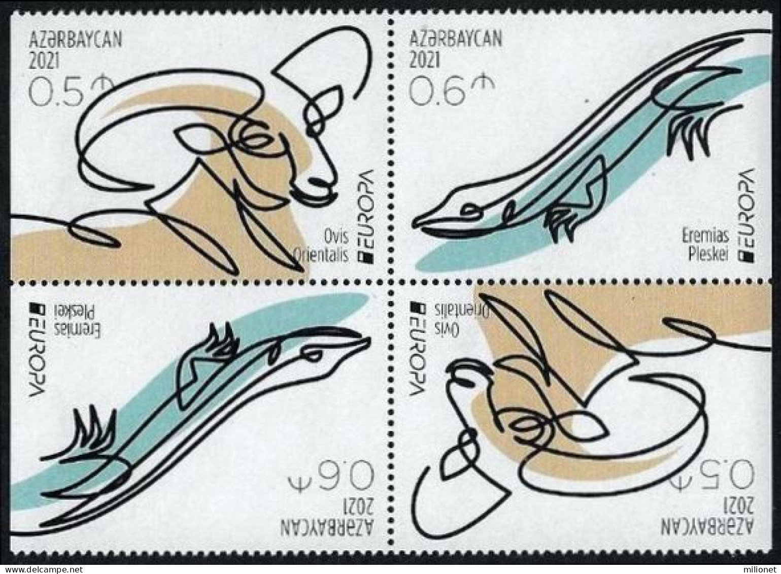 SALE!!! AZERBAYAN AZERBAIJAN AZERBAÏDJAN ASERBAIDSCHAN 2021 EUROPA CEPT Endangered National Wildlife Set Of 2 Stamps ** - 2021