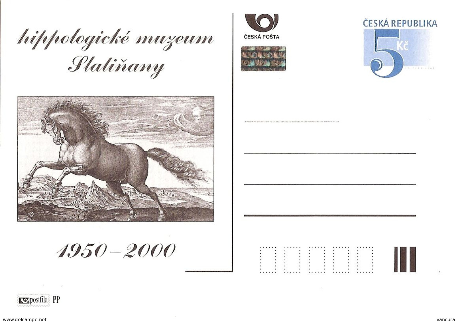 CDV B 266 (1-2) Czech Republic Slatinany Horse Museum 2000 NOTICE THE POOR SCAN, BUT THE CARD IS PERFECT! - Gravuren