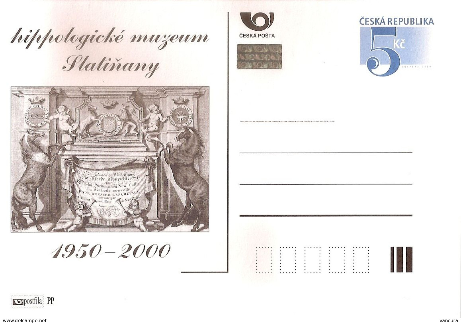 CDV B 266 (1-2) Czech Republic Slatinany Horse Museum 2000 NOTICE THE POOR SCAN, BUT THE CARD IS PERFECT! - Grabados