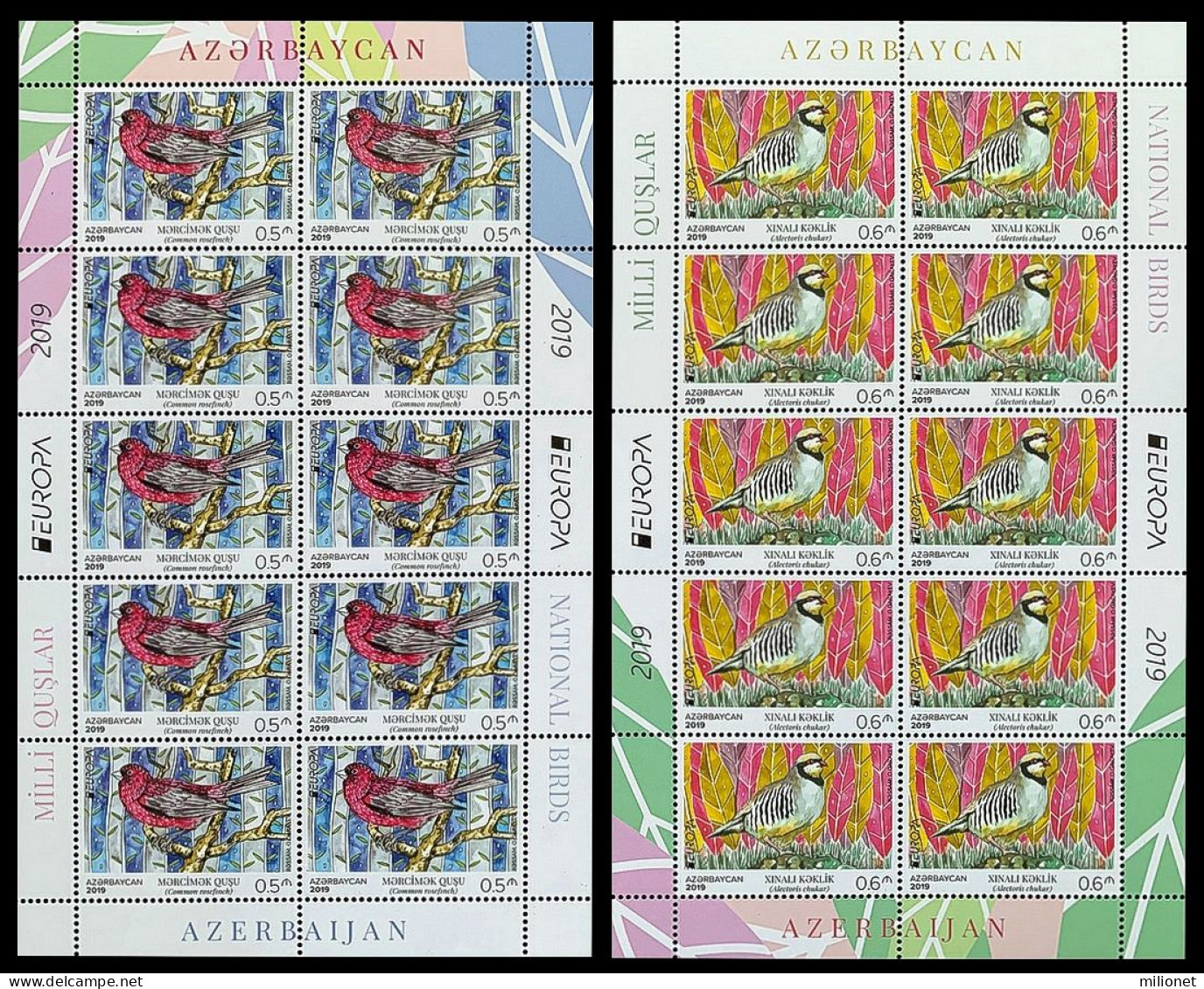 SALE!!! AZERBAYAN AZERBAIJAN AZERBAÏDJAN ASERBAIDSCHAN 2019 EUROPA CEPT National Birds 2 Sheetlets MNH ** - 2019