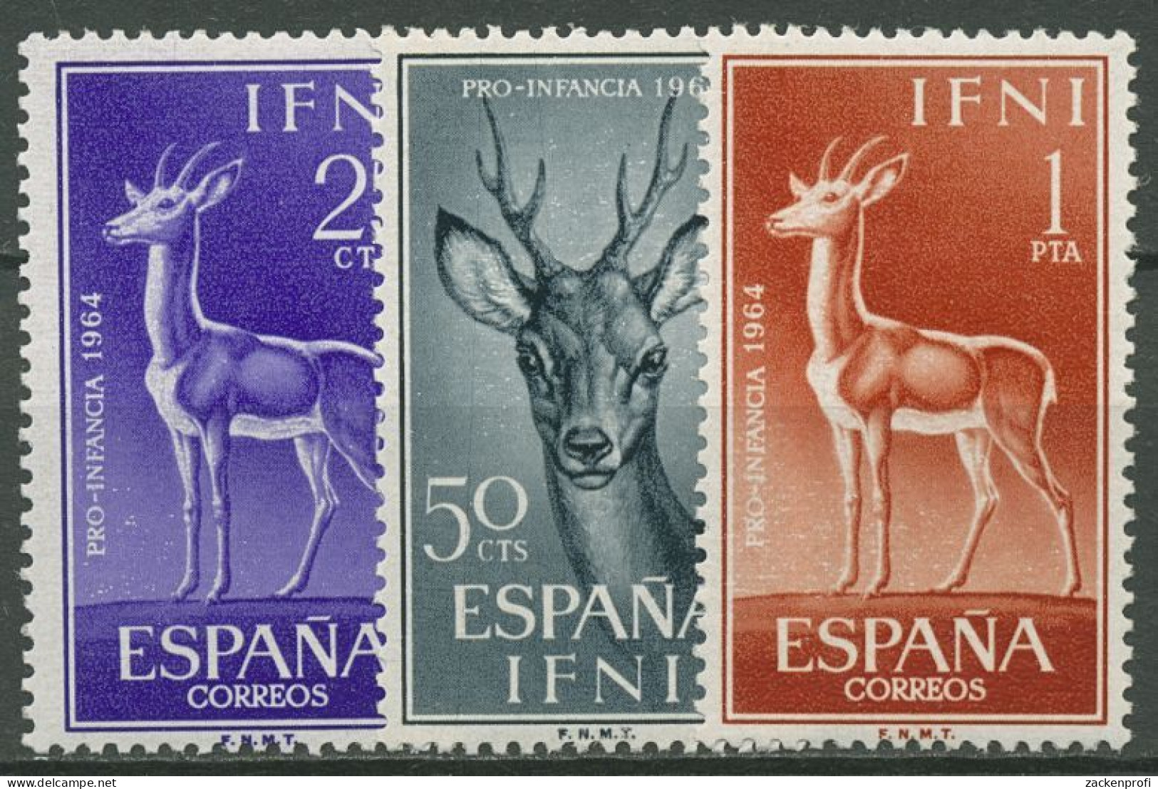 Marokko Ifni 1964 Kinderhilfe Gazelle Rehbock 232/34 Postfrisch - Ifni
