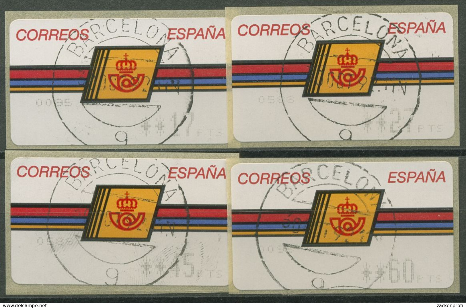 Spanien 1992 Automatenmarken Satz 17/27/45/60 ATM 4.2.2.1 S5 Gestempelt - Used Stamps