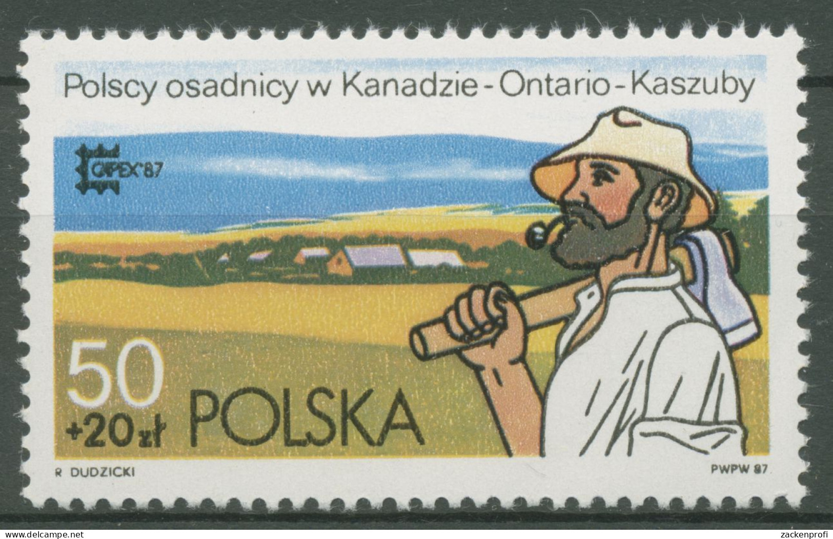 Polen 1987 Briefmarkenausstellung CAPEX Toronto Auswanderer 3102 Postfrisch - Nuevos