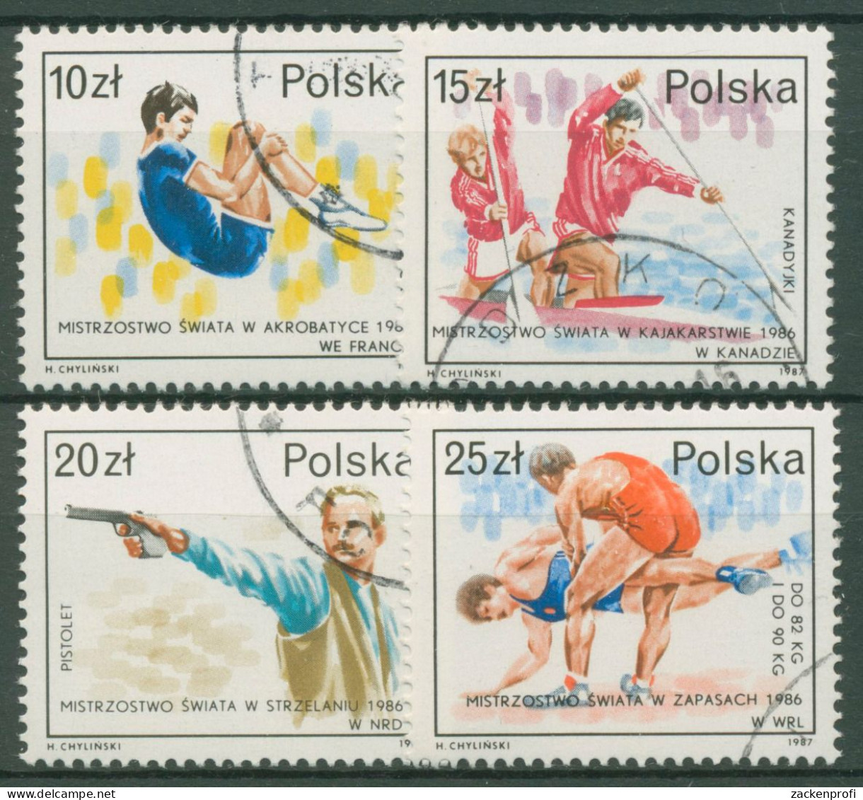 Polen 1987 Sport WM-Erfolge 3118/21 Gestempelt - Used Stamps
