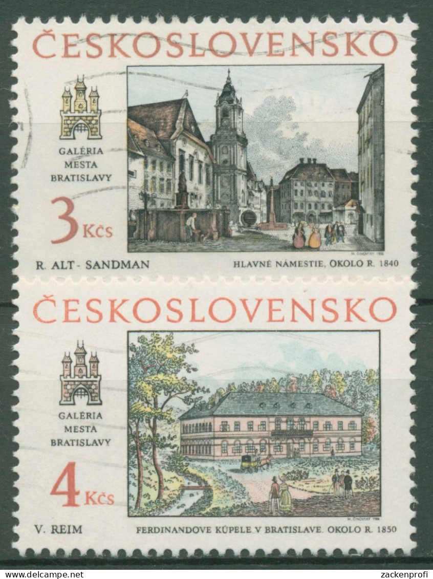 Tschechoslowakei 1988 Bratislava Historische Motive 2977/78 Gestempelt - Oblitérés