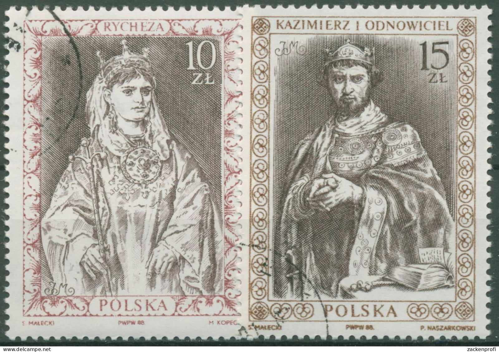 Polen 1988 Königin Richeza V. Lothringen, König Kasimir I. 3178/79 Gestempelt - Used Stamps