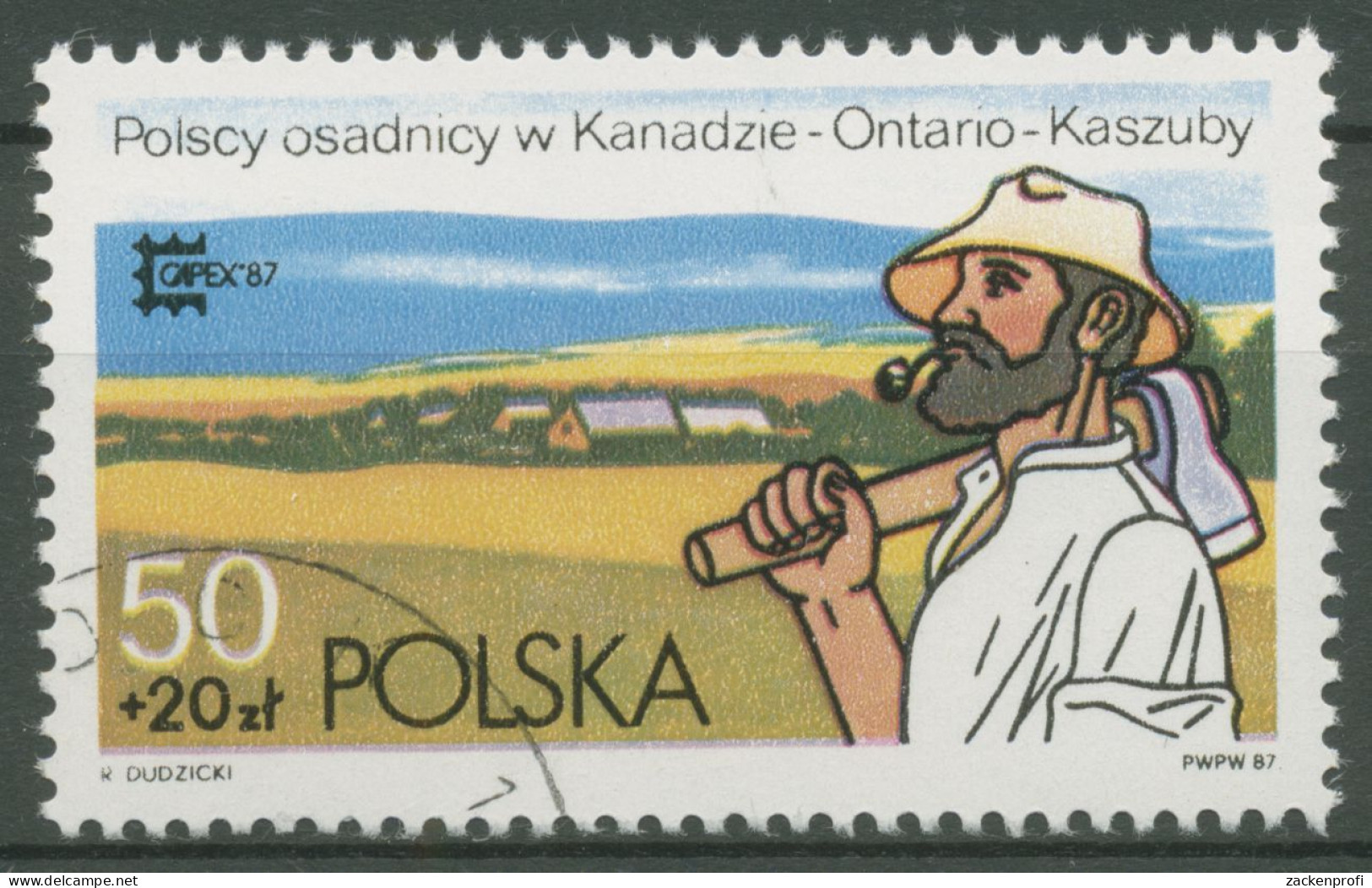 Polen 1987 Briefmarkenausstellung CAPEX Toronto Auswanderer 3102 Gestempelt - Gebruikt