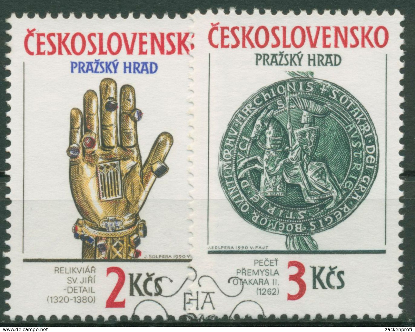 Tschechoslowakei 1990 Prager Burg 3051/52 Gestempelt - Used Stamps