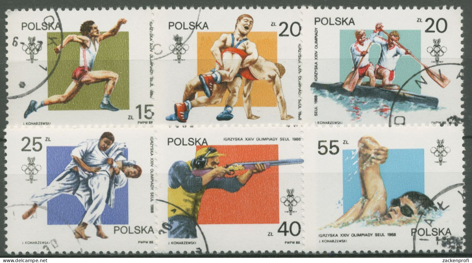 Polen 1988 Olympia Sommerspiele Seoul 3149/54 Gestempelt - Gebraucht