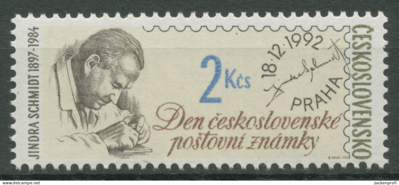 Tschechoslowakei 1992 Tag Der Briefmarke 3137 Postfrisch - Nuovi