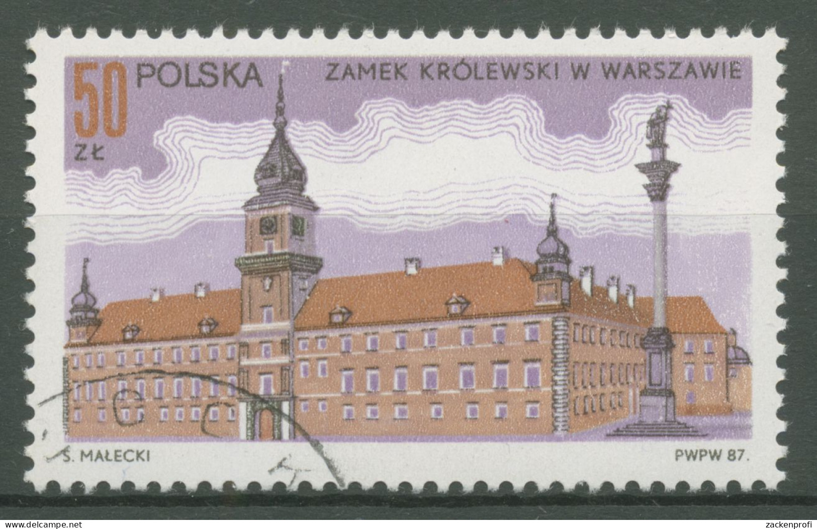 Polen 1987 Bauwerke Königsschloss Warschau 3098 Gestempelt - Gebruikt