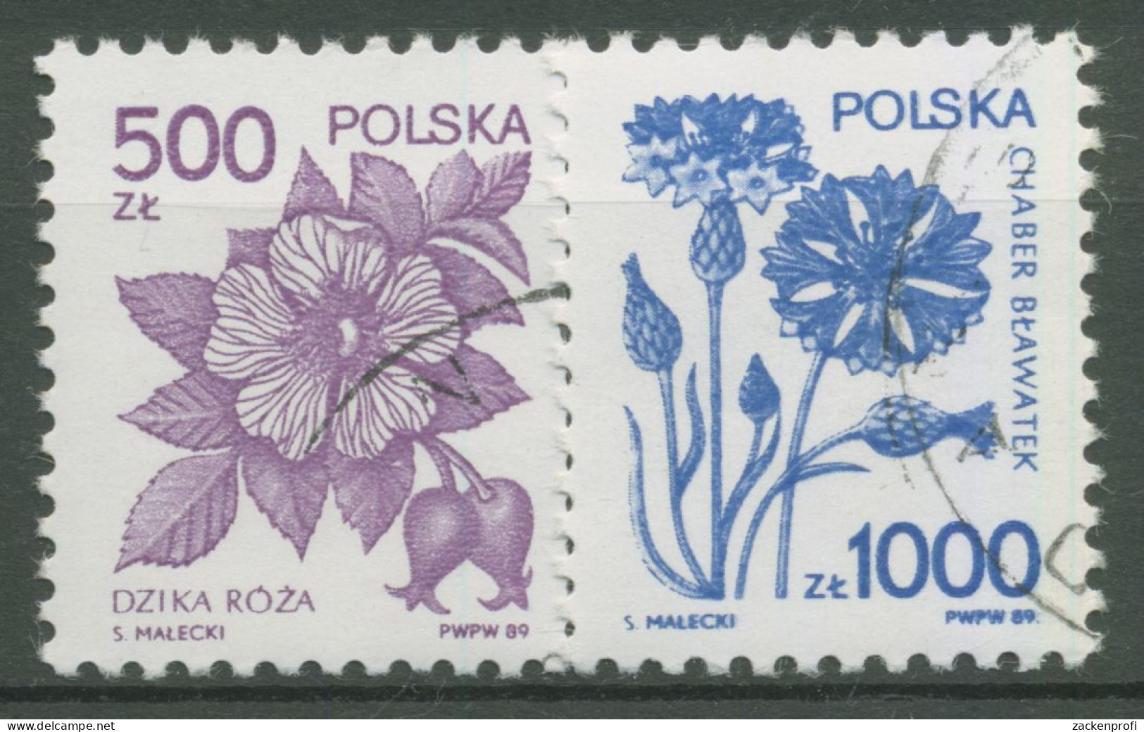 Polen 1989 Heilpflanzen Hundsrose Kornblume 3245/46 Gestempelt - Gebruikt