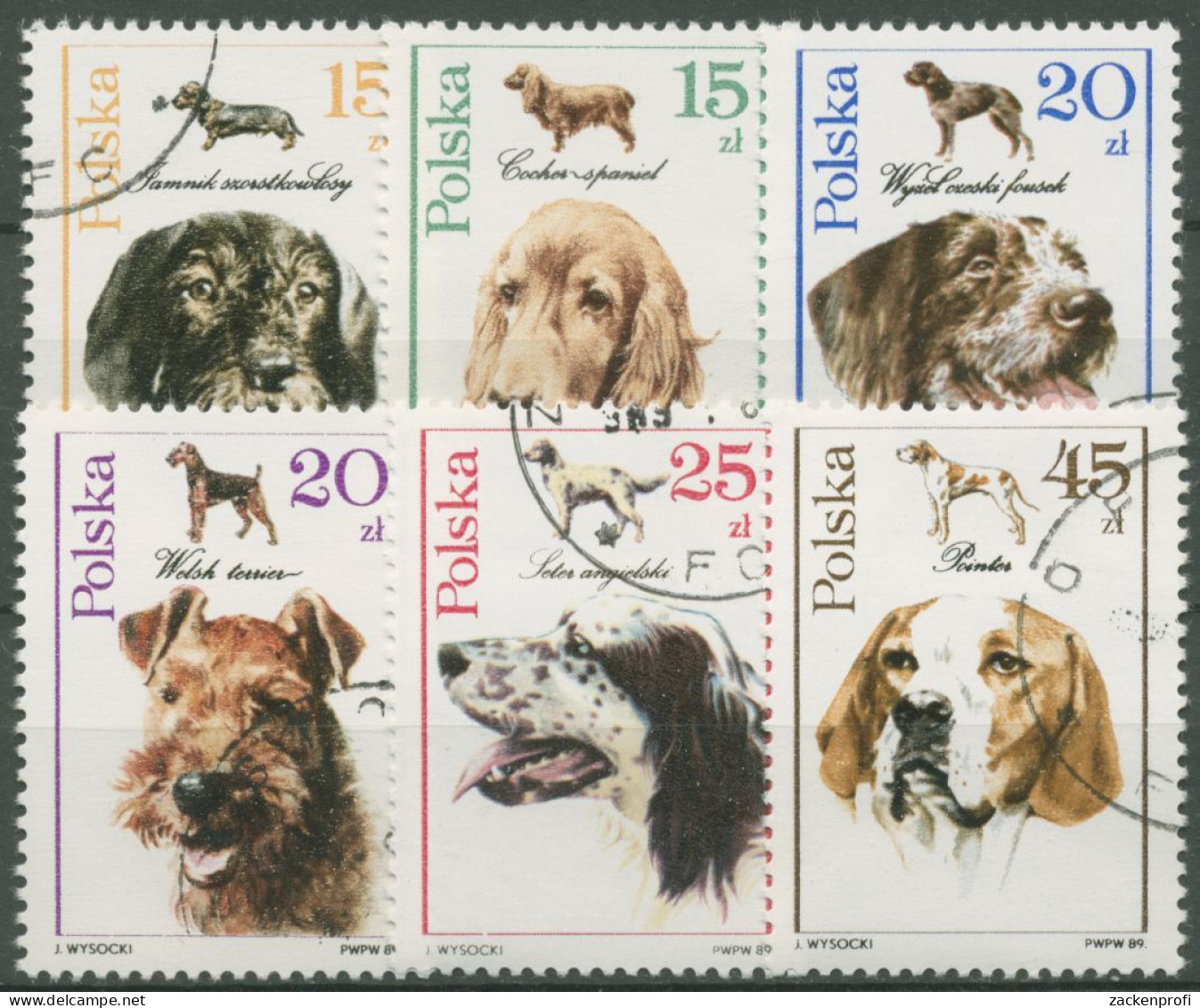 Polen 1989 Tiere Hunde 3197/02 Gestempelt - Used Stamps