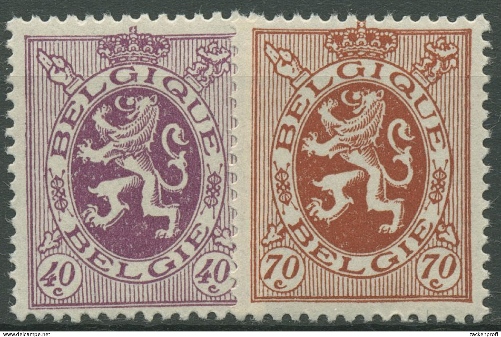 Belgien 1930 Wappenschild Mit Löwe 299/300 Postfrisch - 1929-1937 Lion Héraldique