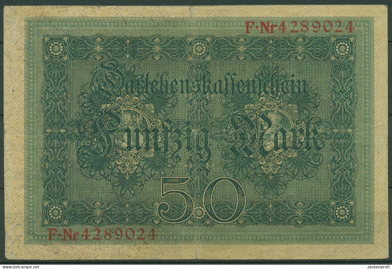 Dt. Reich 50 Mark 1914, DEU-56b Serie F, Gebraucht (K1486) - 50 Mark