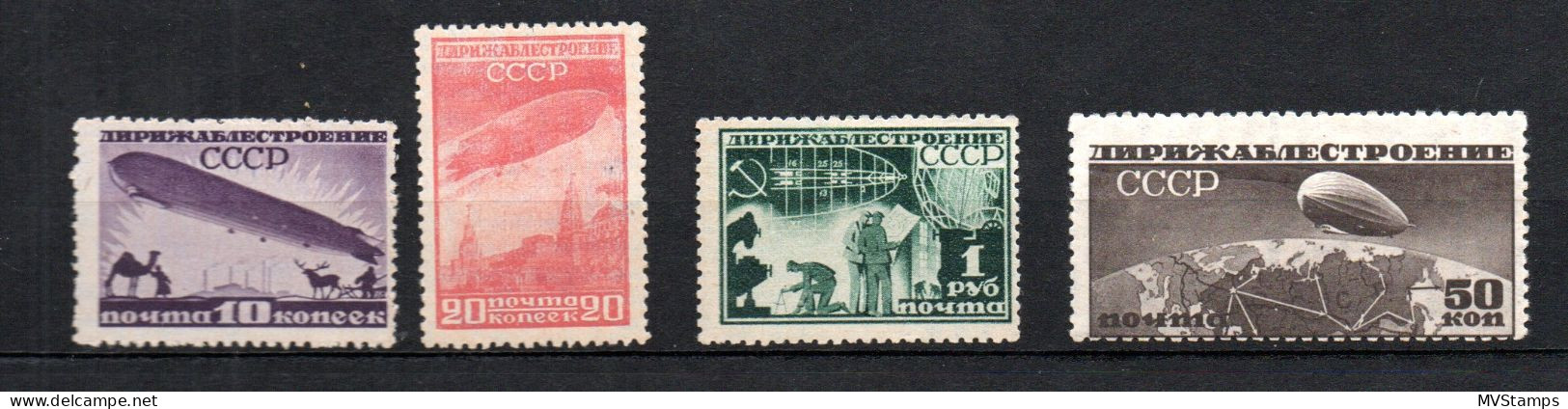 Russia 1931 Old Aviation/Zeppelin Stamps (Michel 397/98+400/01) MLH - Nuovi