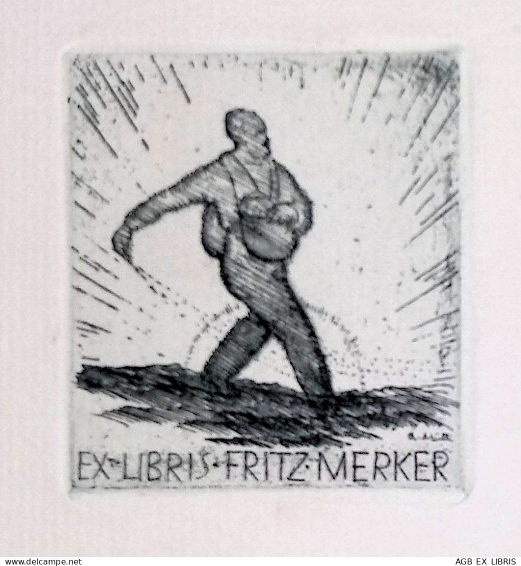 EX LIBRIS RUDOLF MULLI  Per FRITZ MERKER L27-B01 EXLIBRIS 1920 Ca. - Bookplates
