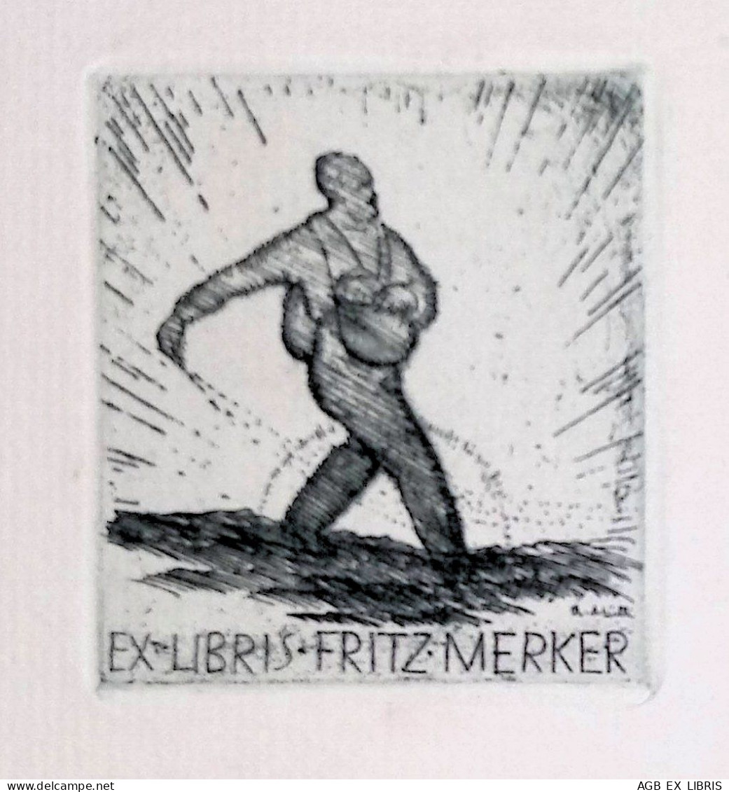 EX LIBRIS RUDOLF MULLI  Per FRITZ MERKER L27-B01 EXLIBRIS 1920 Ca. - Ex-libris