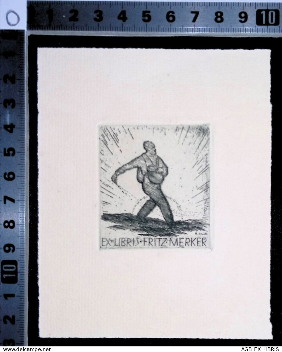 EX LIBRIS RUDOLF MULLI  Per FRITZ MERKER L27-B01 EXLIBRIS 1920 Ca. - Bookplates