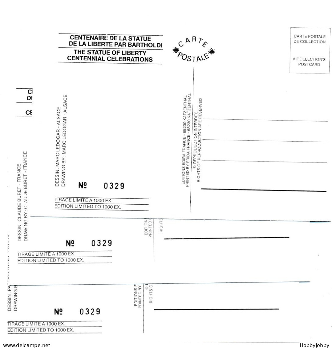 Patrick Hamm + Shangi/Jika/Jean KIENTZ/Marc LEDOGAR & Claude BURET: 4 Of Statue Of Liberty - Schangi Signed Personally! - Other & Unclassified