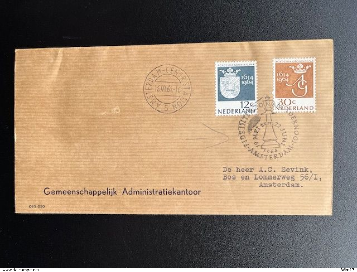 NETHERLANDS 1961 LETTER AMSTERDAM FIDE INTERNATIONAL CHESS TOURNAMENT 16-06-1961 NEDERLAND AANGETEKEND - Brieven En Documenten